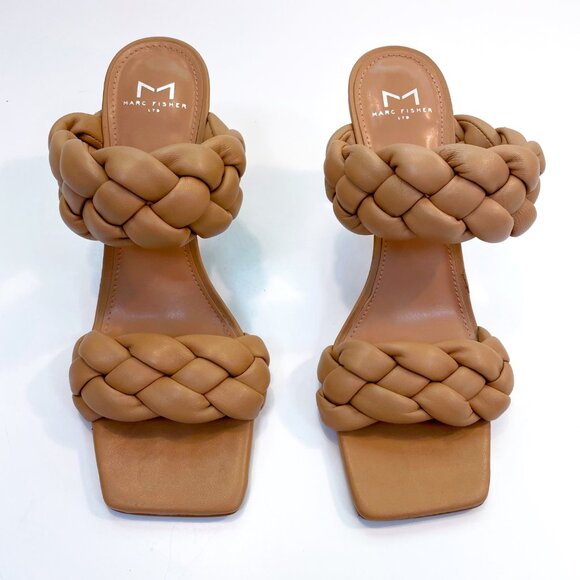 Marc Fisher Braided Leather Heeled Sandals, Size 9 - Picture 2 of 8